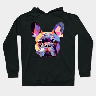 Geometric French Bulldog No. 2: Dark (on a no fill background) Hoodie